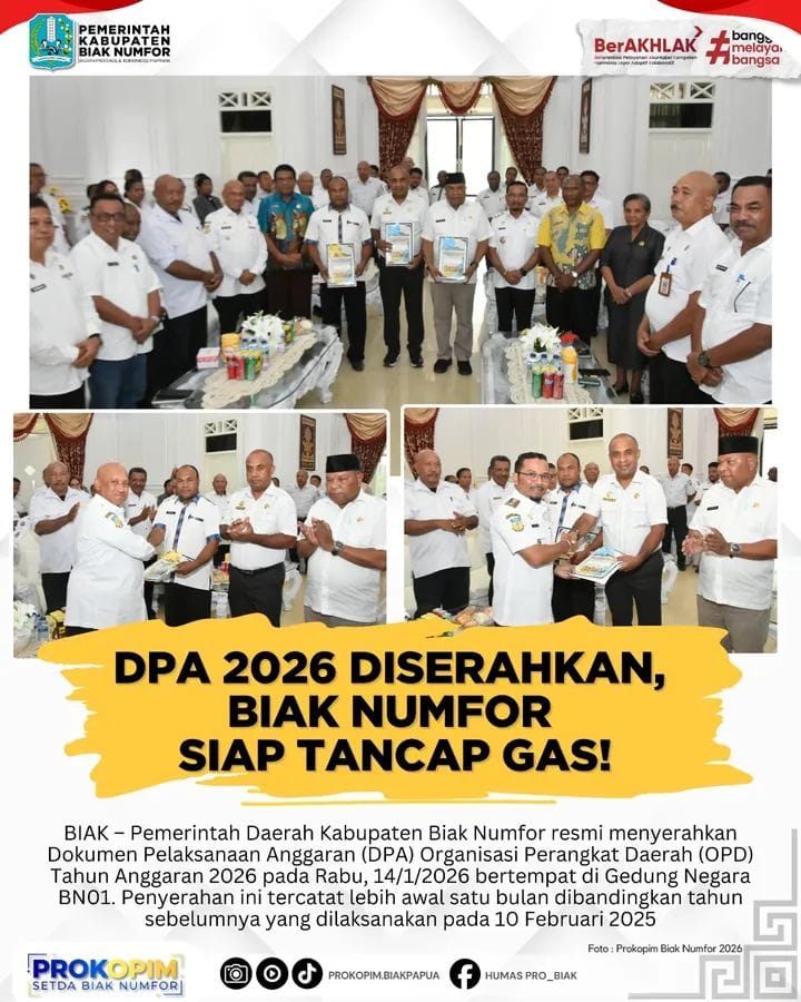 DPA 2026 di Serahkan, Biak Numfor Siap Tancap Gas